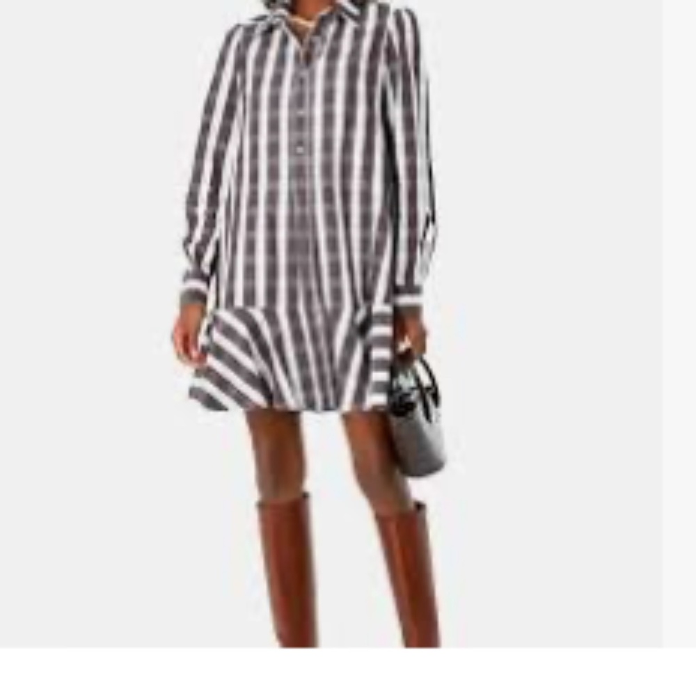 Brand New Tuckernuck Espresso Check Callahan Dress Size Medium
